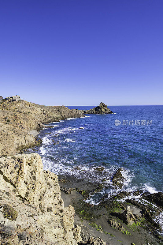 海岸风景在Cabo de Gata-Níjar自然保护区-西班牙